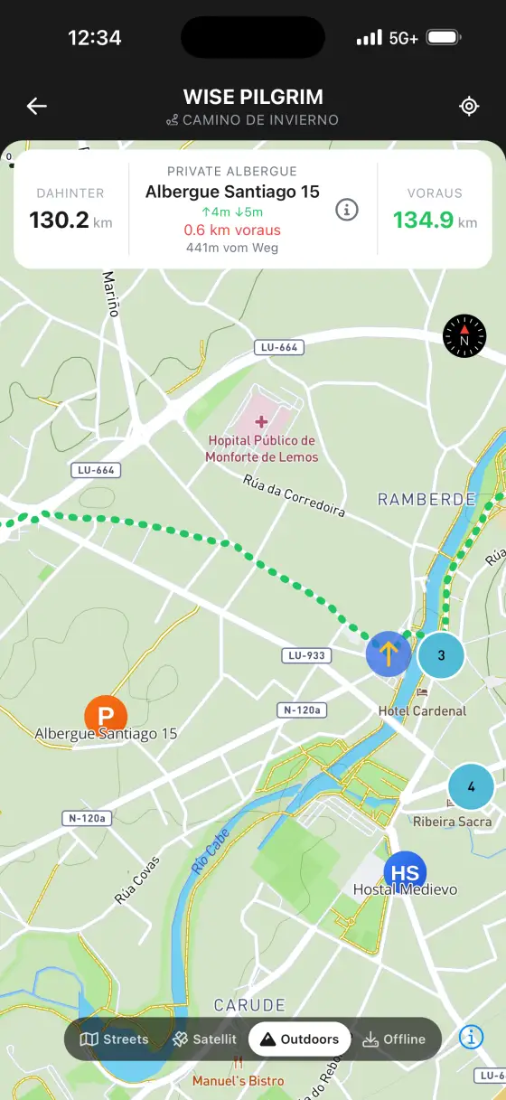 Camino de Invierno — Topographical map
