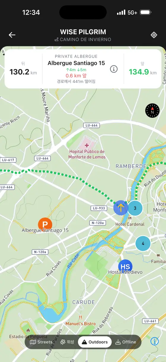 Camino de Invierno — Topographical map