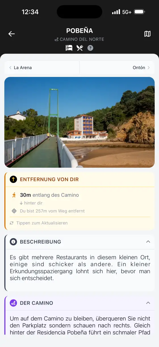 Camino del Norte — Town detail