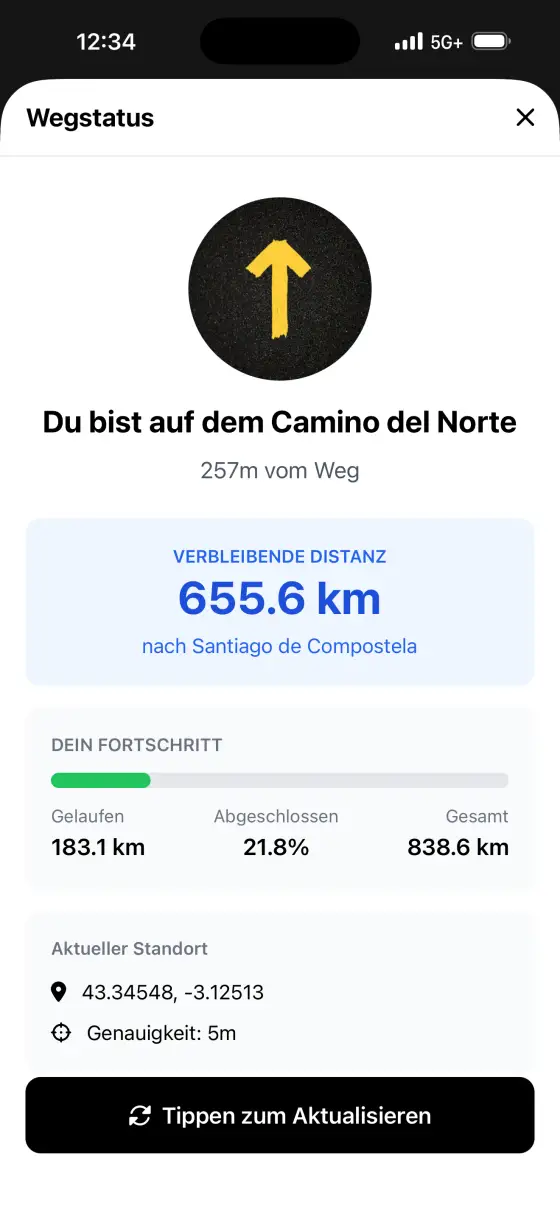 Camino del Norte — Trail status