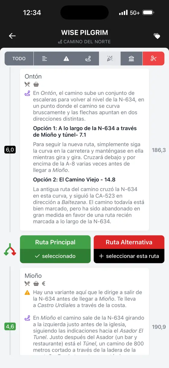 Camino del Norte — The route