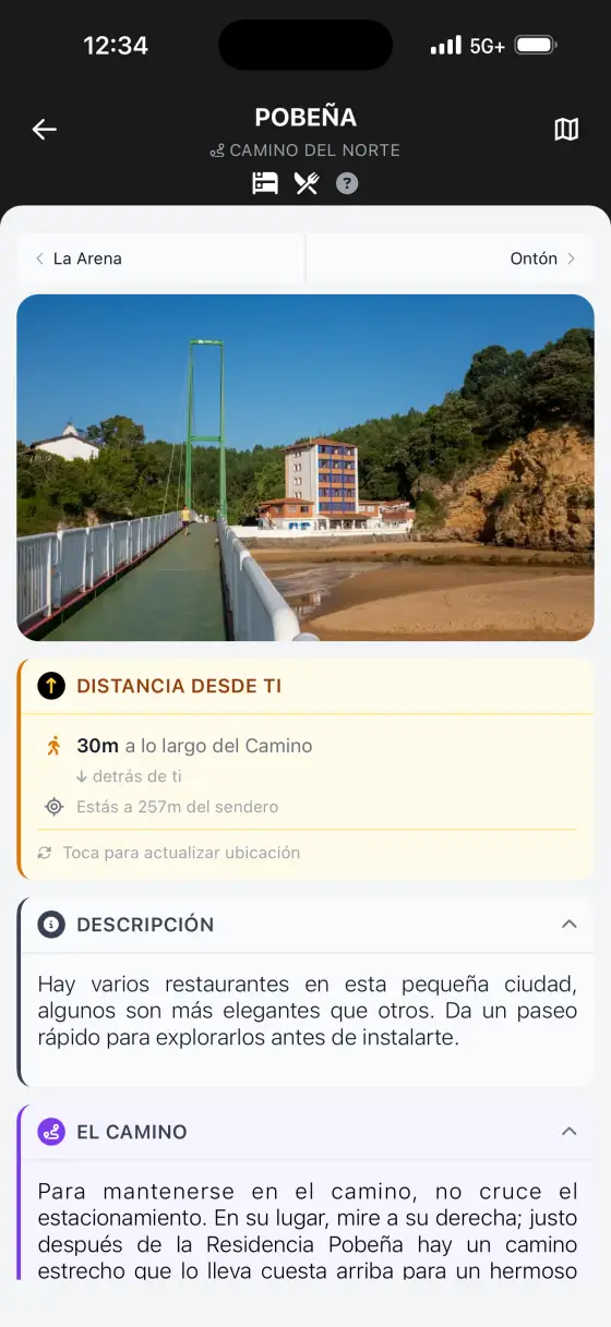 Camino del Norte — Town detail