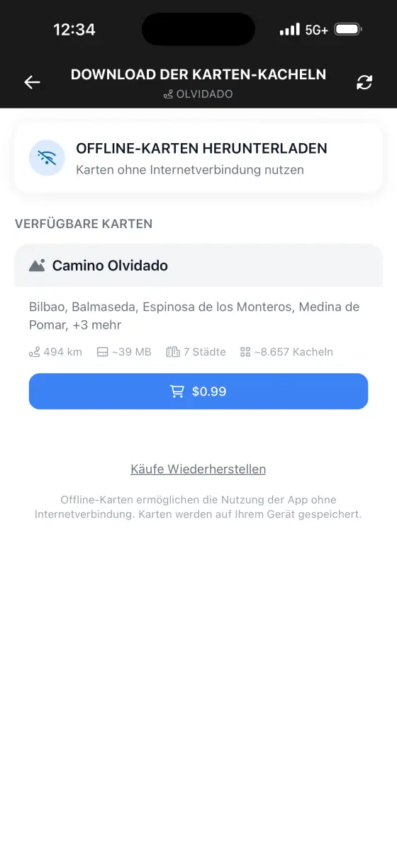 Camino Olvidado — Itinerary planner