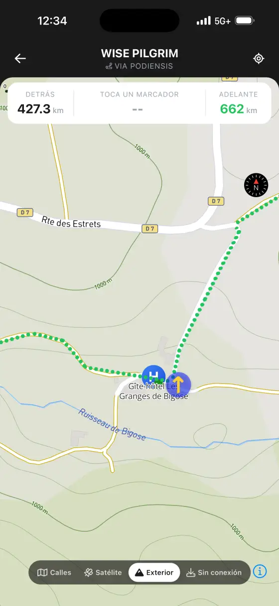 Via Podiensis (Le Puy) — Topographical map
