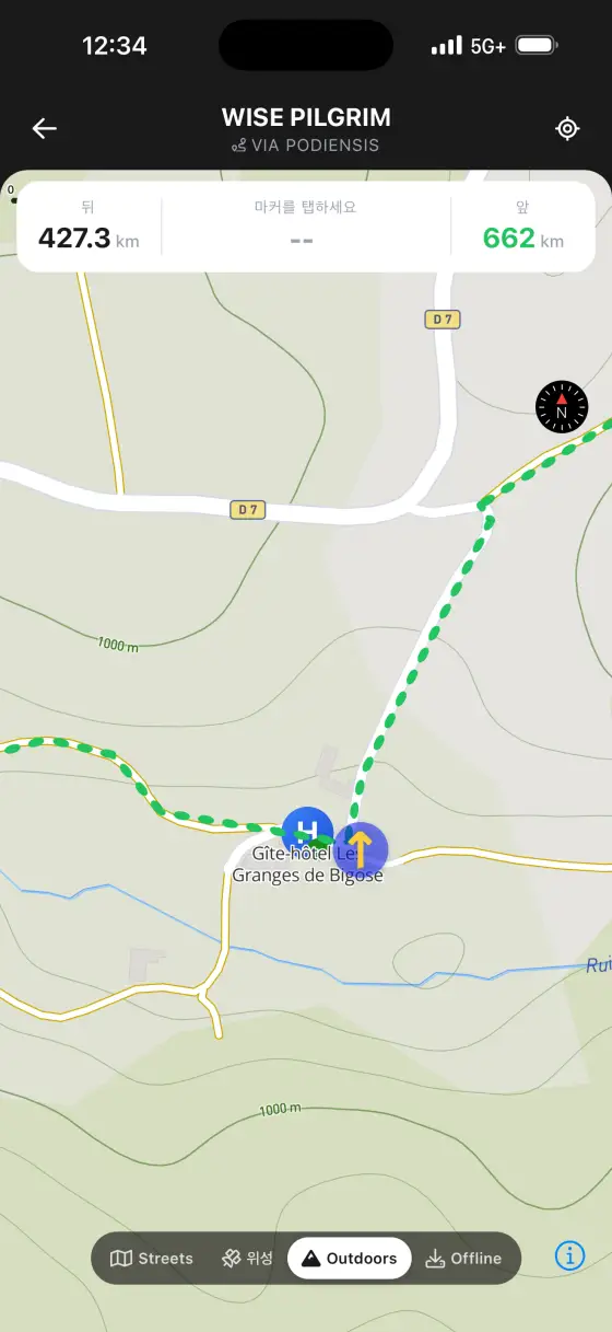 Via Podiensis (Le Puy) — Topographical map