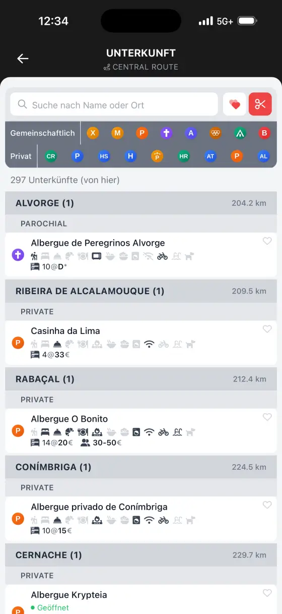 Camino Portugués — Accommodation directory