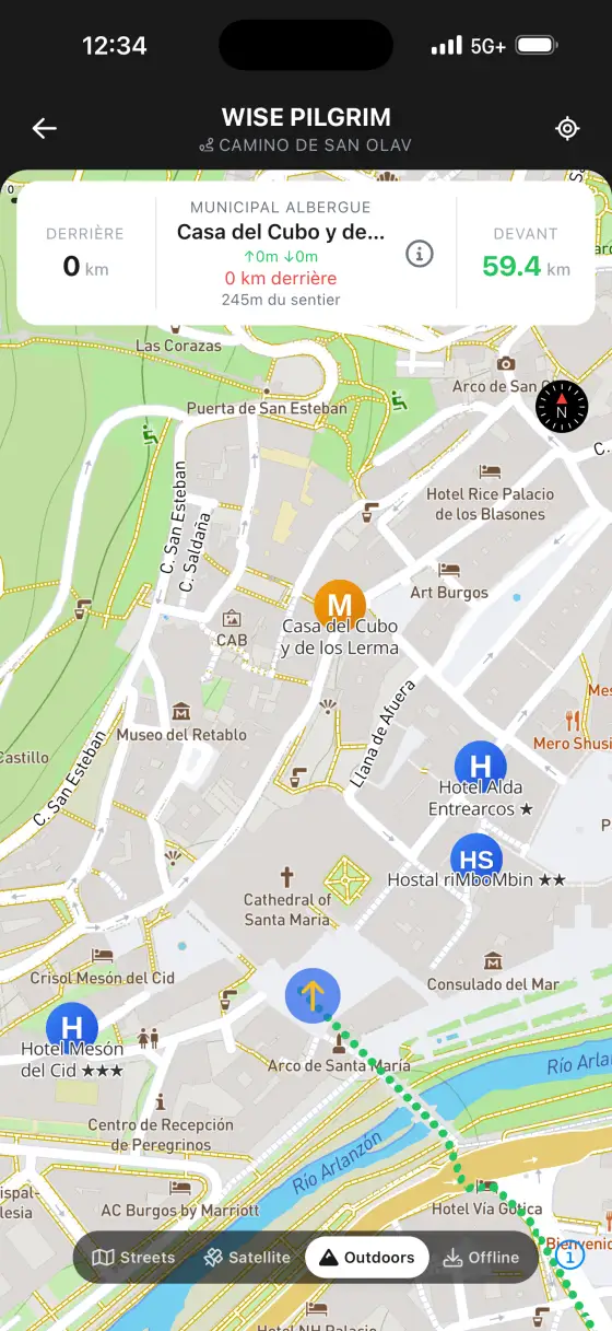 Camino de San Olav — Topographical map