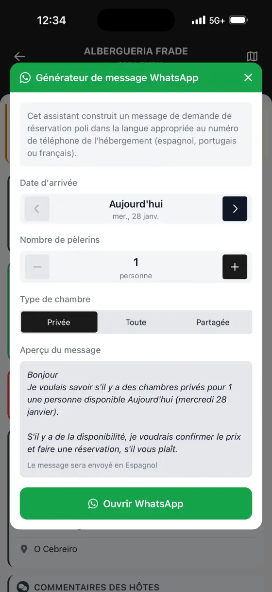 Camino de San Olav — Reservation helper