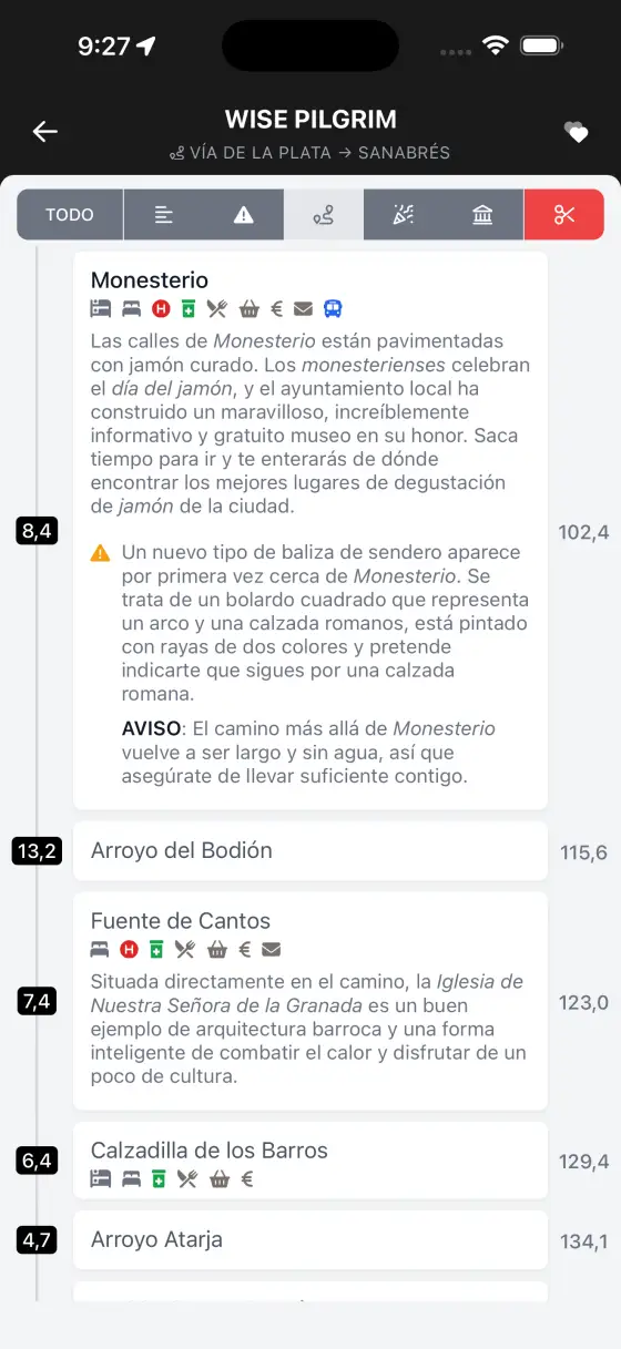Vía de la Plata — The route